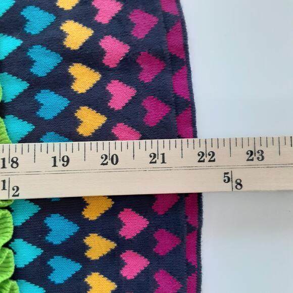 Hanna Andersson Ruffle Knit Sweater Dress Rainbow Heart Girls 2/3 Cap Sleeve NWT - Picture 8 of 8